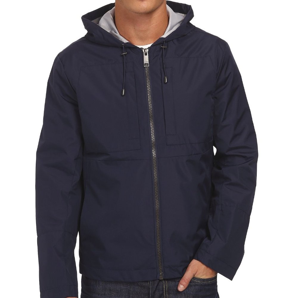 Marc New York City Rain Tech Hooded Navy Jacket XL